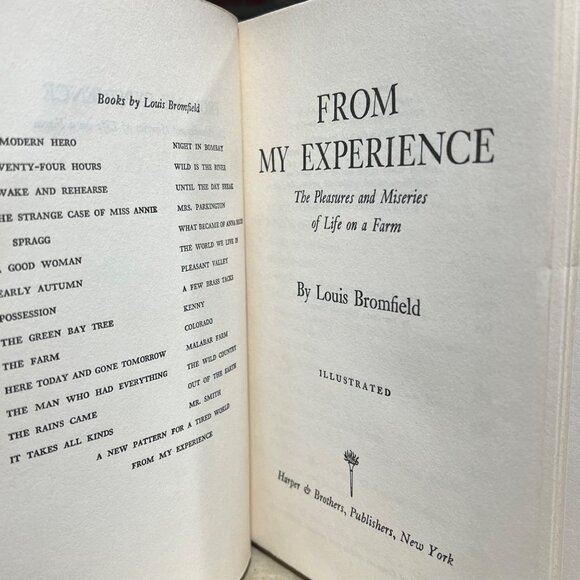 From My Experience By Louis Bromfield Hardback Book Club Edition 1955 Harper & B - Picture 5 of 7